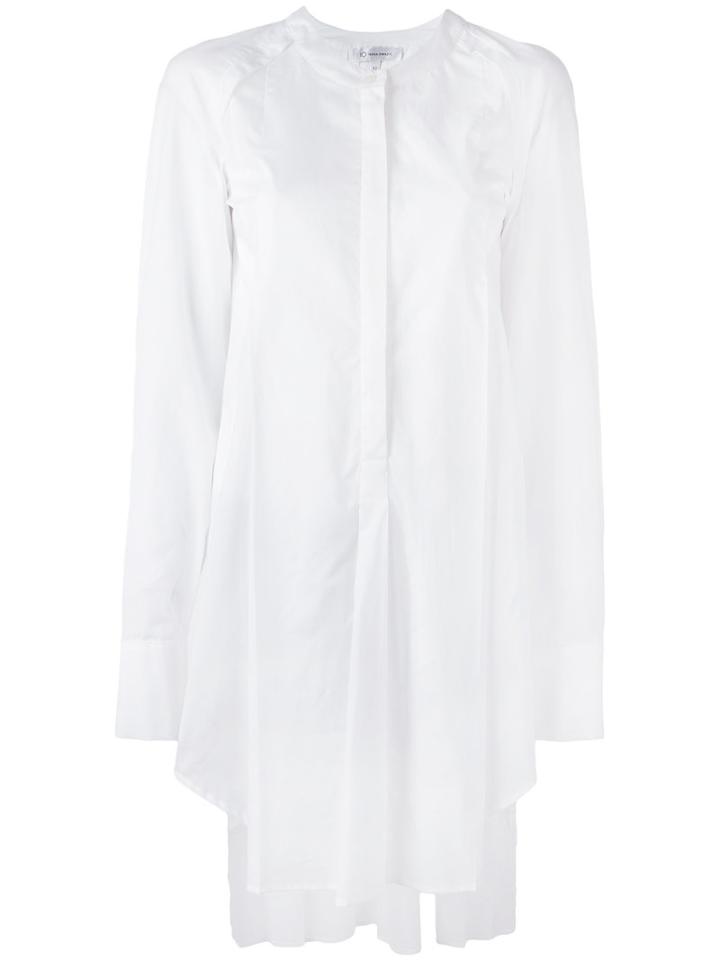 Elongated Pleat Detail Shirt - Women - Cotton - 44, White, Cotton, Io Ivana Omazic