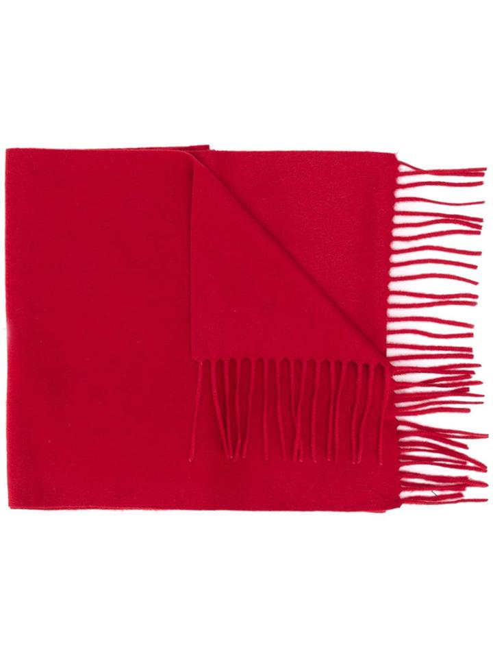 Max Mara Fringed Scarf - Red