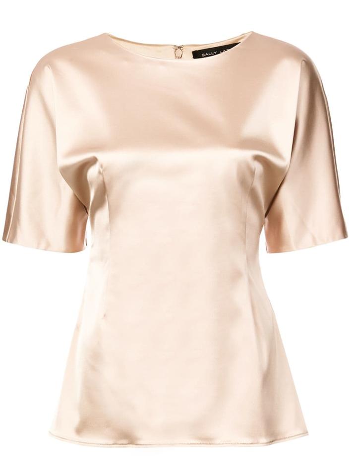 Sally Lapointe Round Neck Blouse - Nude & Neutrals