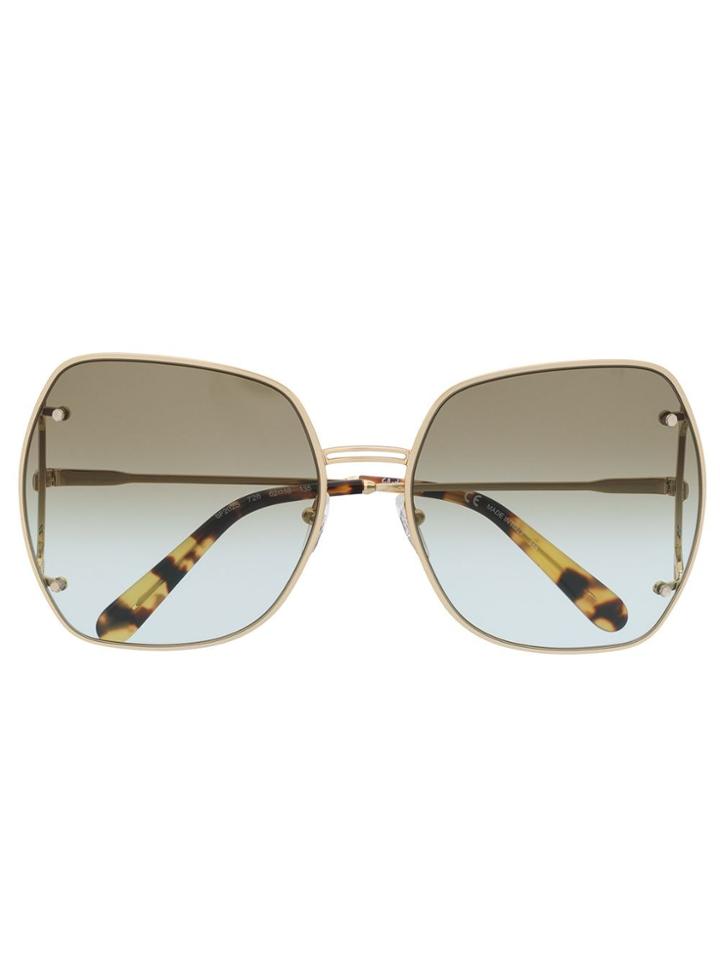 Salvatore Ferragamo Eyewear Gradient Square Frame Sunglasses - Gold