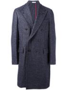 Boglioli Double Breasted Coat, Men's, Size: 54, Blue, Acrylic/polyamide/polyester/virgin Wool
