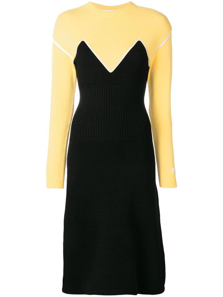 Msgm Two Tone Sweater Dress - Black