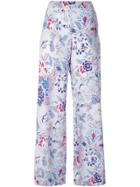 Etro Floral Wide Leg Trousers - Blue