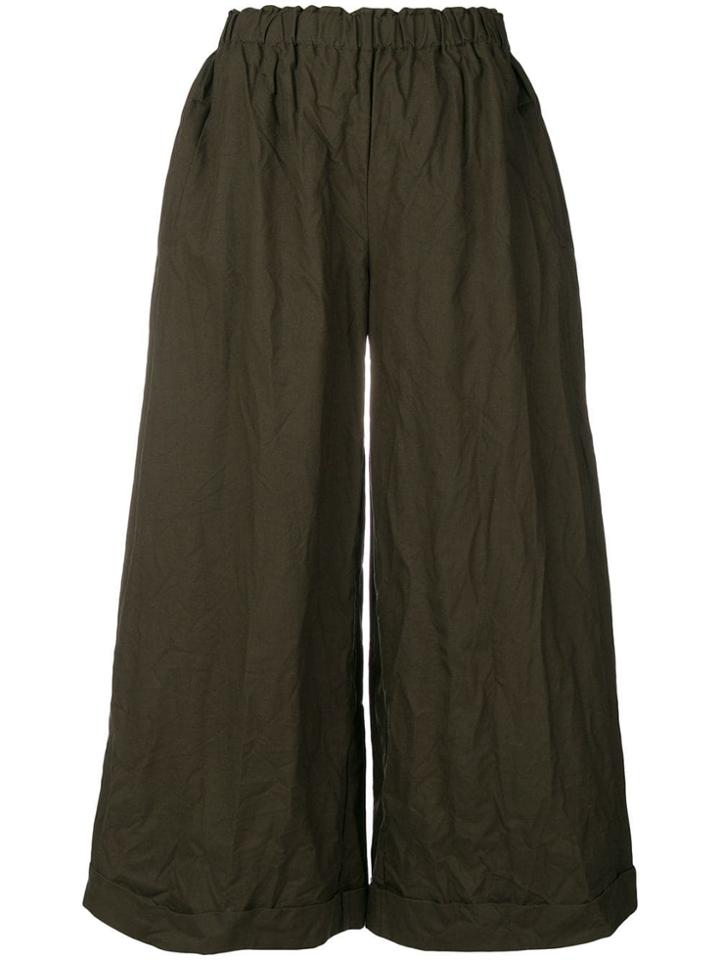 Daniela Gregis Wide Leg Cropped Trousers - Green