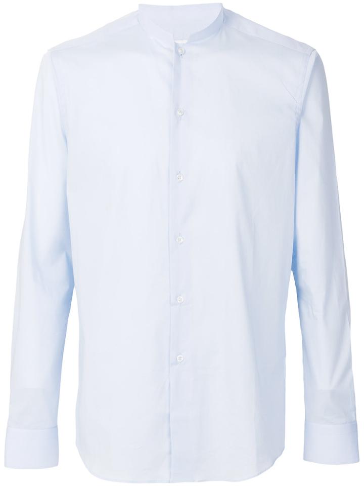 Paolo Pecora Band Collar Shirt - Blue