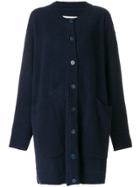 Mm6 Maison Margiela Oversized Button Up Cardigan - Blue