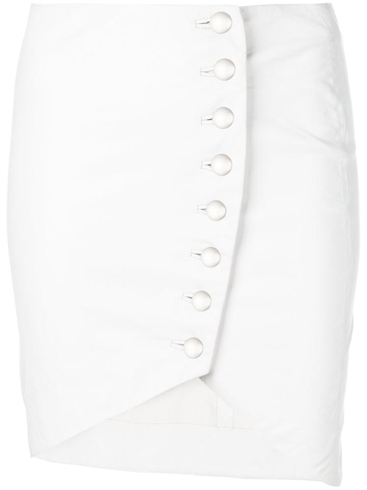 Iro Wrap Style Button Front Mini Skirt - White
