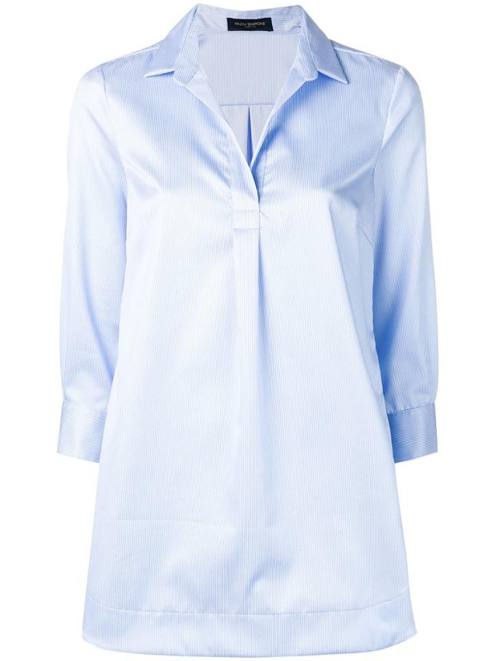 Piazza Sempione V-neck Blouse - Blue