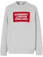 Burberry Logo Appliqué Sweatshirt - Grey