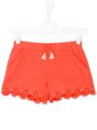 Chloé Kids Embroidered Shorts, Girl's, Size: 14 Yrs, Yellow/orange