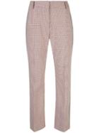 Derek Lam 10 Crosby Cropped Flare Check Trouser With Tuxedo Stripe -