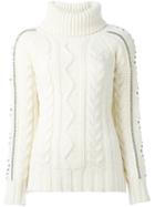 Giada Benincasa Studded Cable Knit Jumper, Women's, Size: Small, Nude/neutrals, Wool