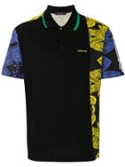 Versace Asymmetric Patterned Polo Shirt - Black