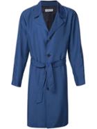 Melindagloss Belted Overcoat, Men's, Size: L, Blue, Viscose/polyester