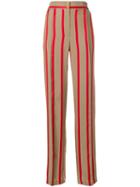 Etro High-waisted Striped Trousers - Neutrals