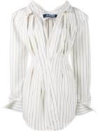 Jacquemus - Striped Shirt Dress - Women - Cotton/linen/flax - 40, Women's, Nude/neutrals, Cotton/linen/flax