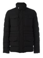 Peuterey High Neck Buttoned Jacket, Men's, Size: Xl, Black, Spandex/elastane/polyamide/feather Down