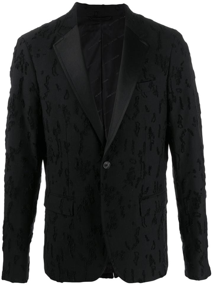 Diesel Black Gold Distressed Single-breasted Blazer