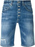 Dondup Distressed Denim Shorts, Men's, Size: 35, Blue, Cotton/polyester