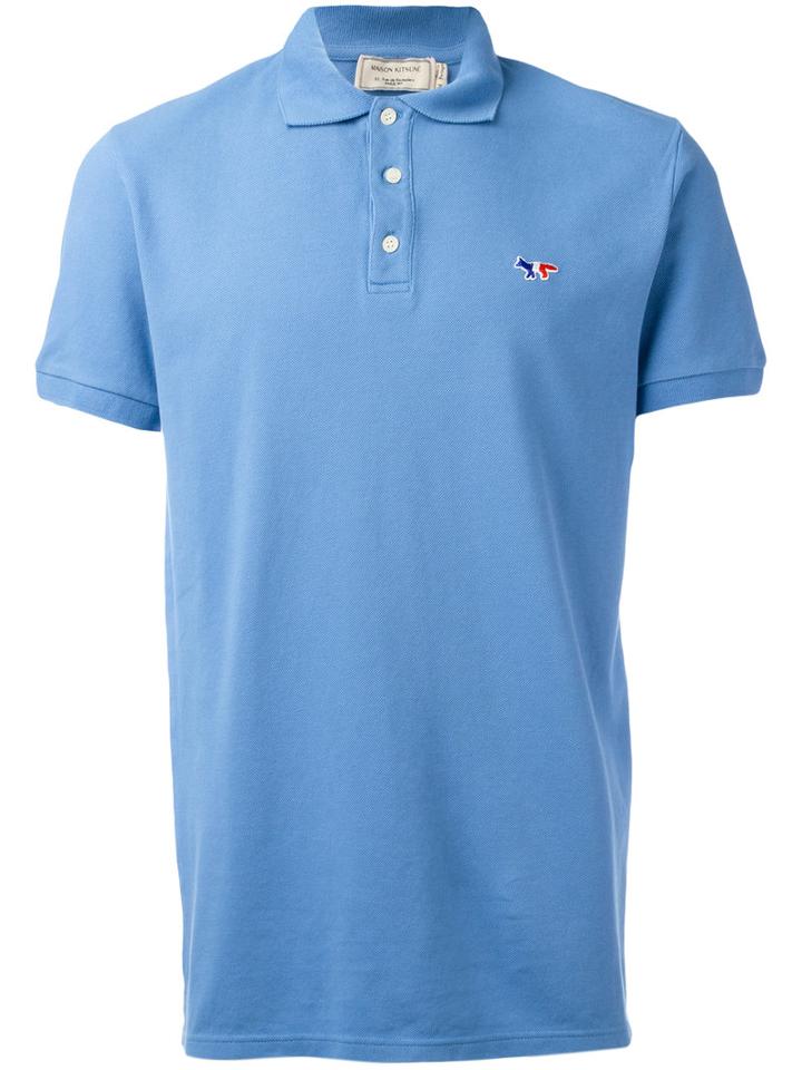 Maison Kitsuné - Embroidered Logo Polo Shirt - Men - Cotton - Xl, Blue, Cotton