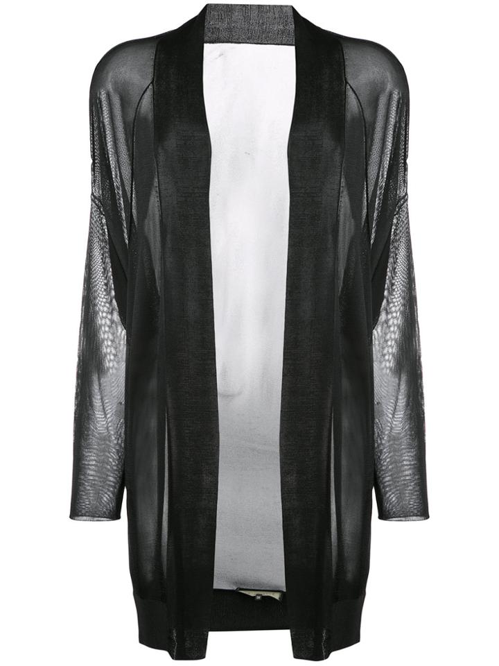 Barbara Bui Shawl Lapel Sheer Cardigan - Black