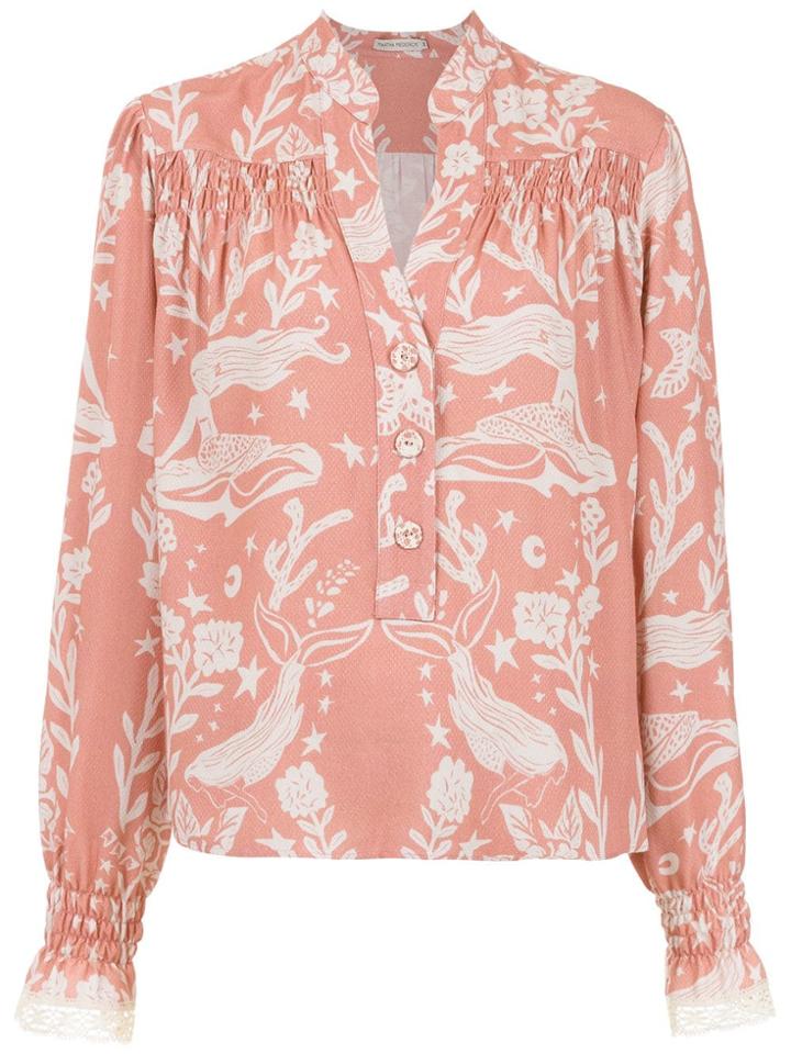 Martha Medeiros Paris Printed Top - Pink & Purple