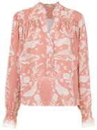 Martha Medeiros Paris Printed Top - Pink & Purple