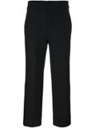 Pt01 Front Pleat Cropped Trousers, Women's, Size: 42, Black, Polyester/spandex/elastane/virgin Wool