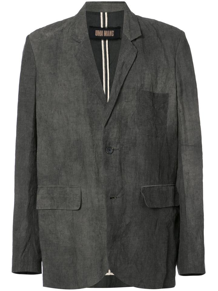 Uma Wang Washed Effect Blazer - Grey