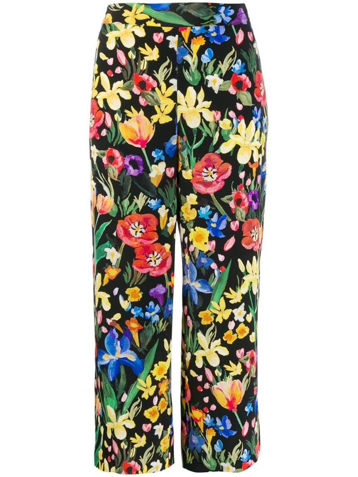 Chinti & Parker Floral Print Trousers - Black
