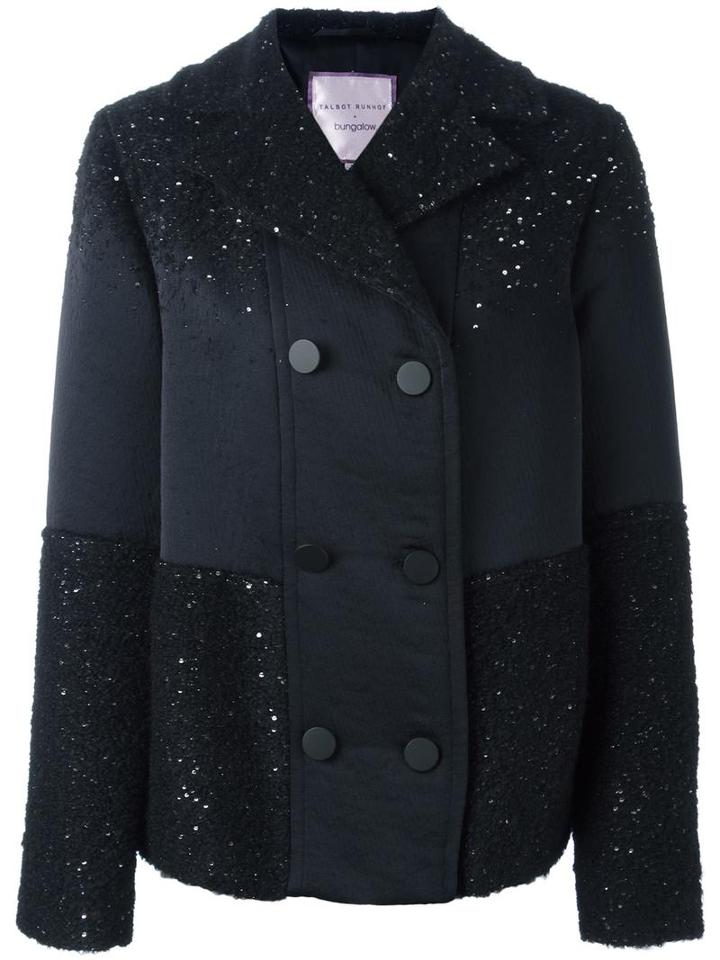 Talbot Runhof 'lumino' Peacoat, Women's, Size: 38, Black, Polyester/alpaca/polyamide/cupro