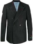 Gucci Pinstripe Double-breasted Exposed Stitching Blazer - Grey