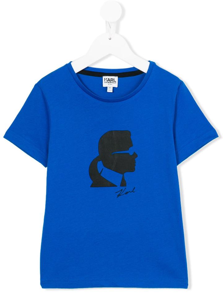 Karl Lagerfeld Kids - Printed T-shirt - Kids - Cotton - 2 Yrs, Blue
