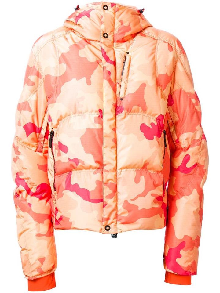 Kru Camouflage Hooded Padded Jacket, Men's, Size: Medium, Yellow/orange, Polyester