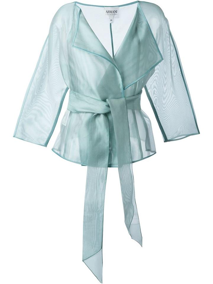 Armani Collezioni Sheer Kimono Top