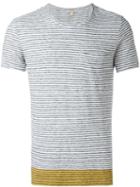 Burberry Brit Striped T-shirt, Men's, Size: L, White, Cotton/linen/flax