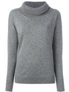 Blumarine Cowl Neck Sweater, Women's, Size: 42, Grey, Polyamide/polyester/cashmere