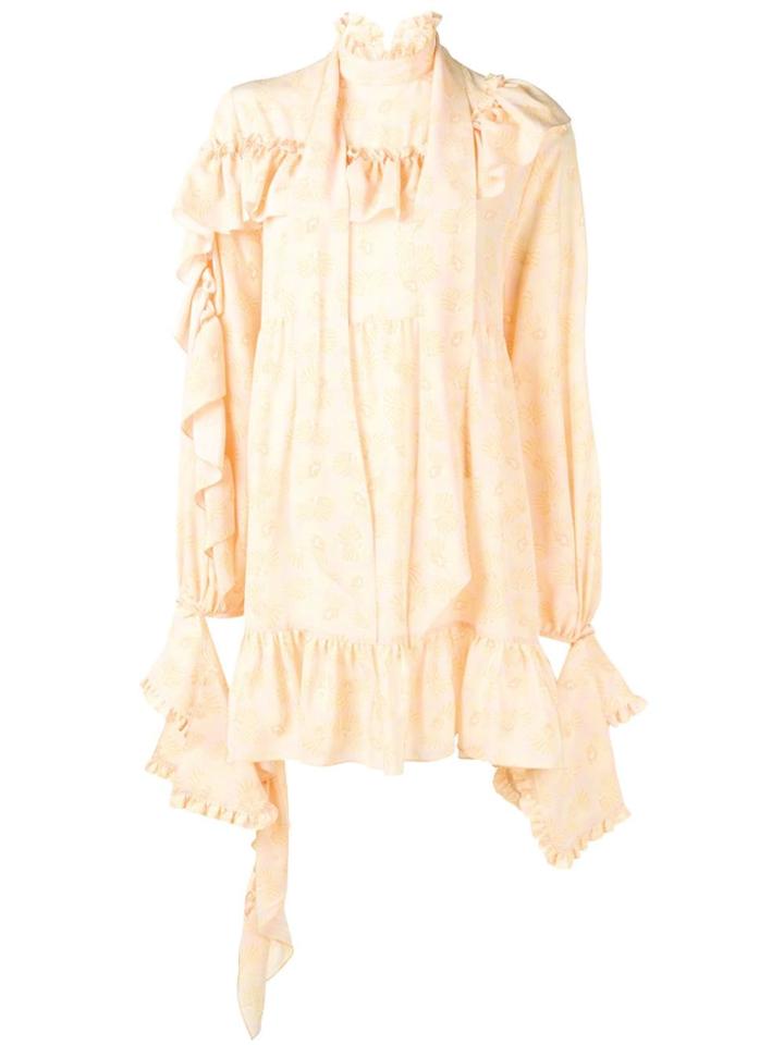 Rokh Ruffle Trim Dress - Orange
