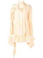 Rokh Ruffle Trim Dress - Orange