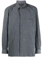 Issey Miyake Men Crinkled Long-sleeve Shirt - Grey