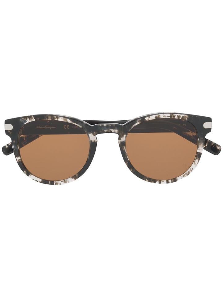 Salvatore Ferragamo Round Frame Sunglasses - Brown