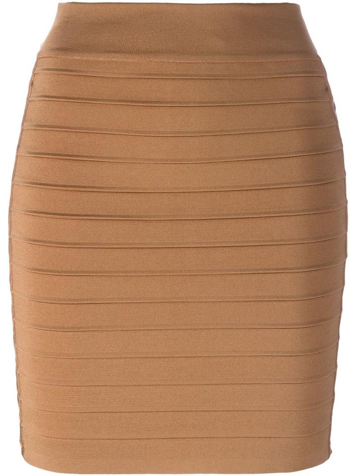 Balmain Lace-up Detail Mini Skirt, Women's, Size: 40, Nude/neutrals, Viscose/polyamide/spandex/elastane