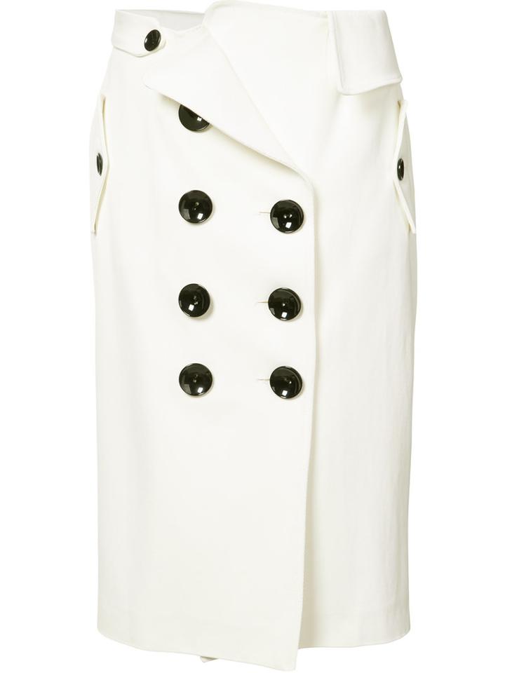 Monse - Front Button Skirt - Women - Silk/cotton/viscose - 4, Women's, White, Silk/cotton/viscose
