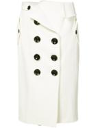 Monse - Front Button Skirt - Women - Silk/cotton/viscose - 4, Women's, White, Silk/cotton/viscose