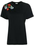 Sonia Rykiel Embroidered Floral T-shirt - Black