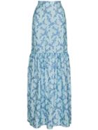 The Vampire's Wife Floral Print Maxi Skirt - Blue
