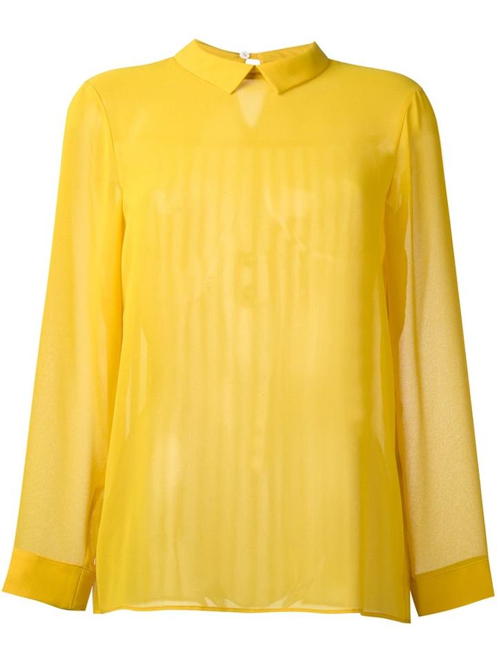Erika Cavallini Pleated Blouse, Women's, Size: 42, Yellow/orange, Polyester