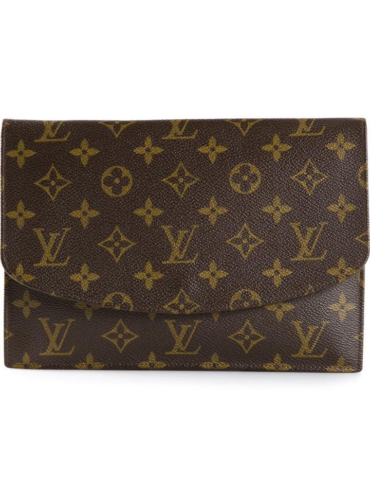 Louis Vuitton Vintage Monogram Clutch, Women's, Brown