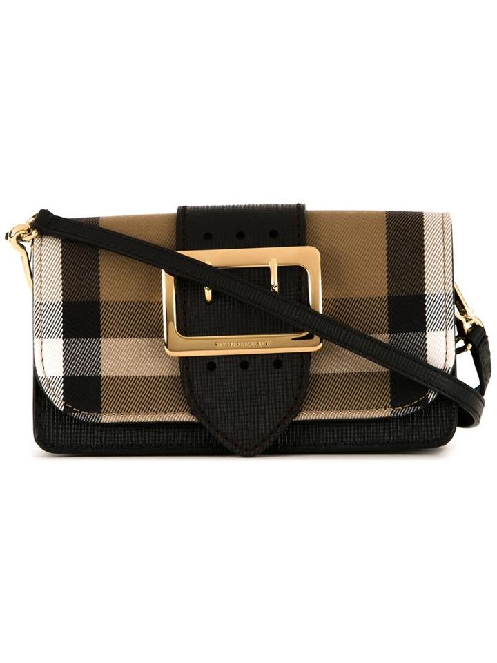 Burberry House Check Crossbody Bag, Women's, Brown, Calf Leather