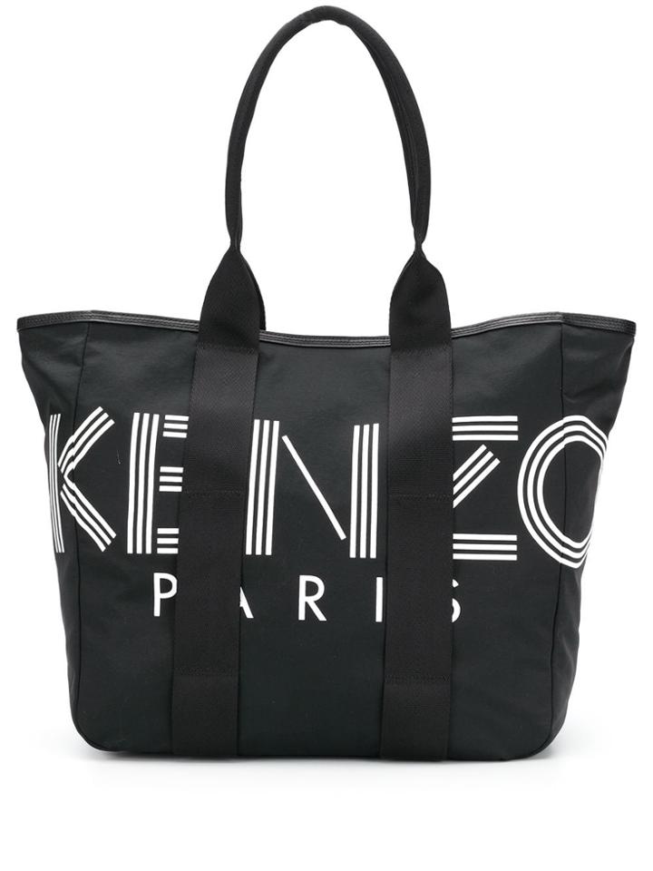 Kenzo Logo Print Shopper Tote - Black